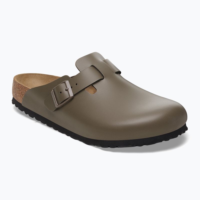 Slides BIRKENSTOCK Boston NL Regular smooth leather concrete gray