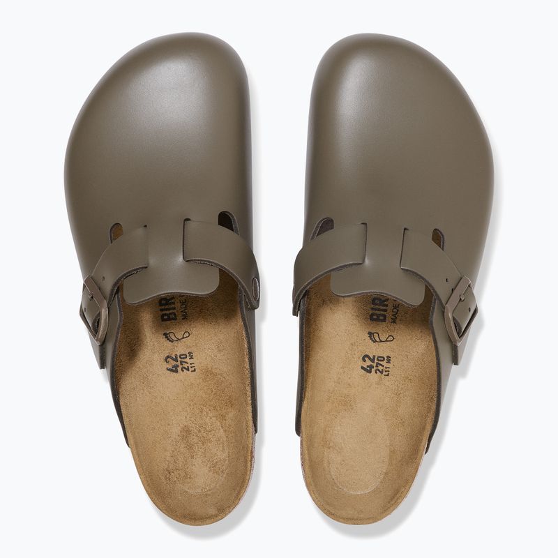Slides BIRKENSTOCK Boston NL Regular smooth leather concrete gray 3