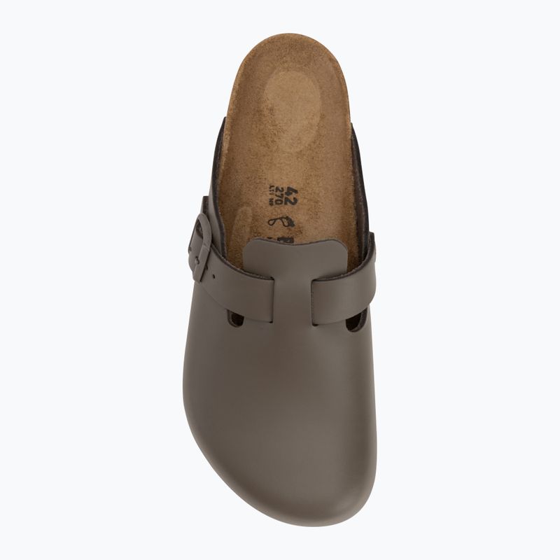 Slides BIRKENSTOCK Boston NL Regular smooth leather concrete gray 5