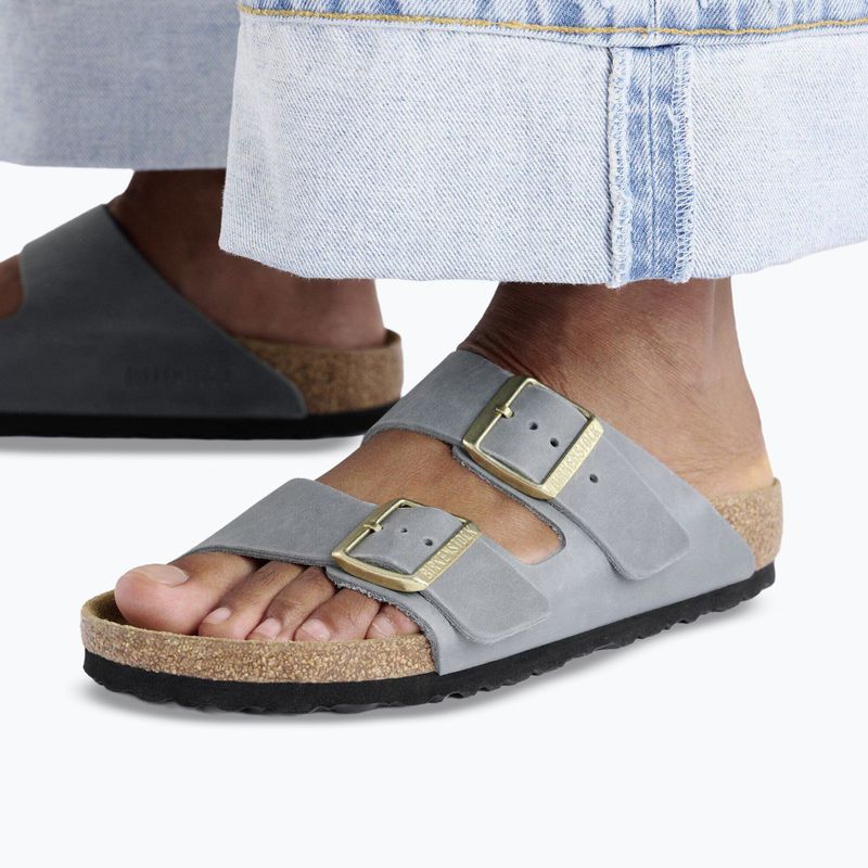 Women's slides BIRKENSTOCK Arizona LEOI Narrow basalt gray 10