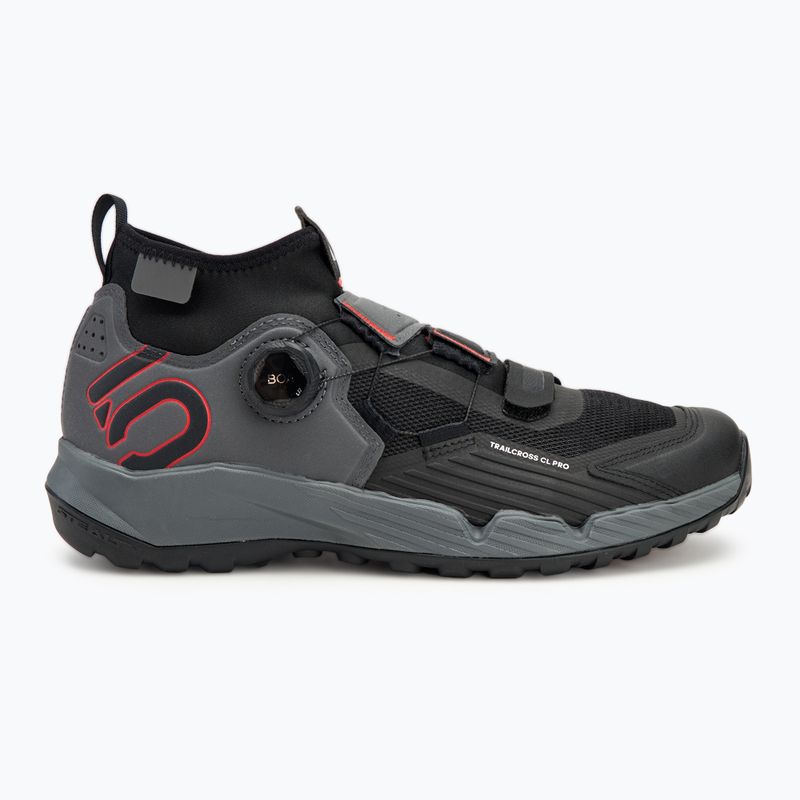 Men's MTB cycling shoes adidas FIVE TEN Trailcross Pro Clip-In grey five / core black / red 2