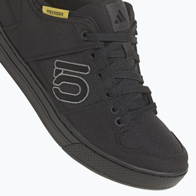 Men's platform cycling shoes adidas FIVE TEN Freerider Canvas core black/dgh solid grey/grey five 12