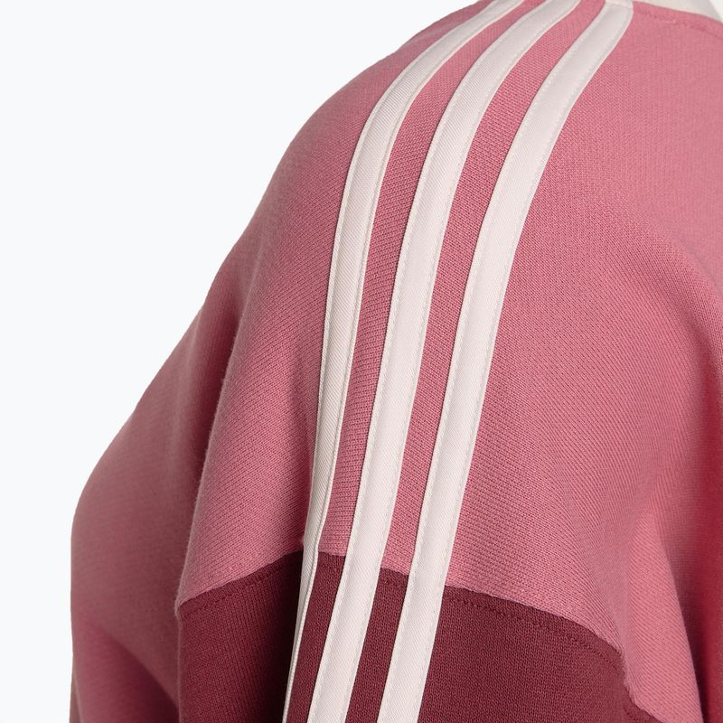 Women's adidas Essentials 3-Stripes Crop pink strata/shadow red/bliss pink/wonder quartz sweatshirt 3