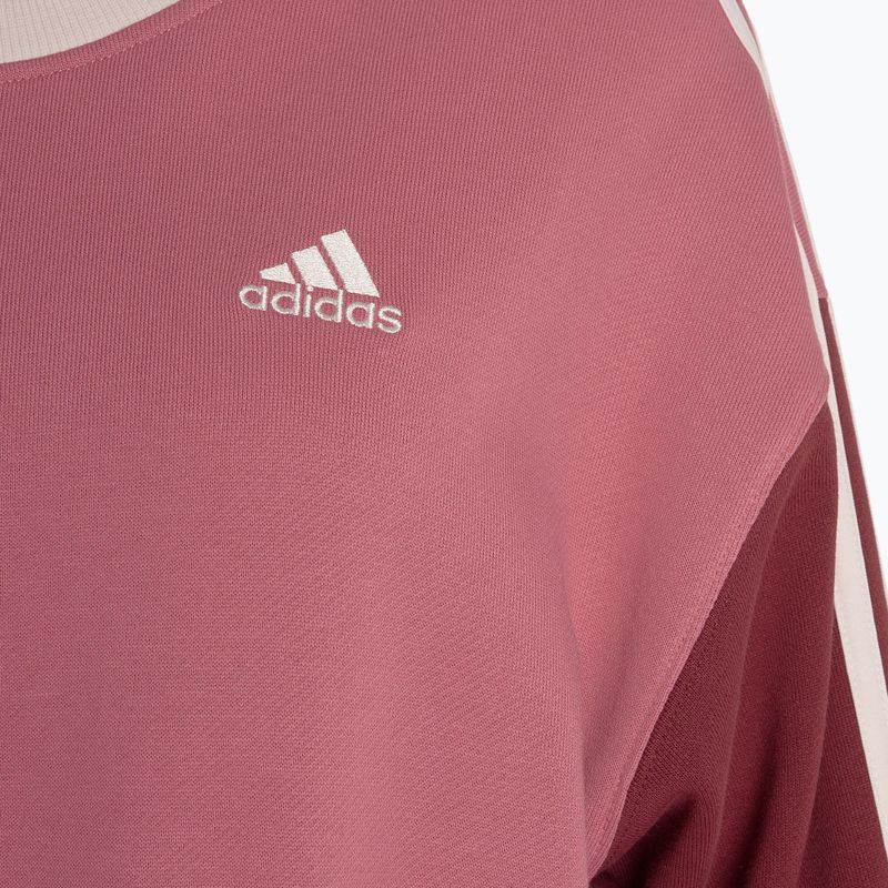 Women's adidas Essentials 3-Stripes Crop pink strata/shadow red/bliss pink/wonder quartz sweatshirt 4