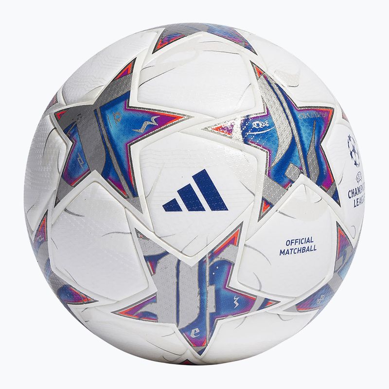 adidas UCL PRO 23/24 football white/silver metallic/bright cyan/royal blue size 5