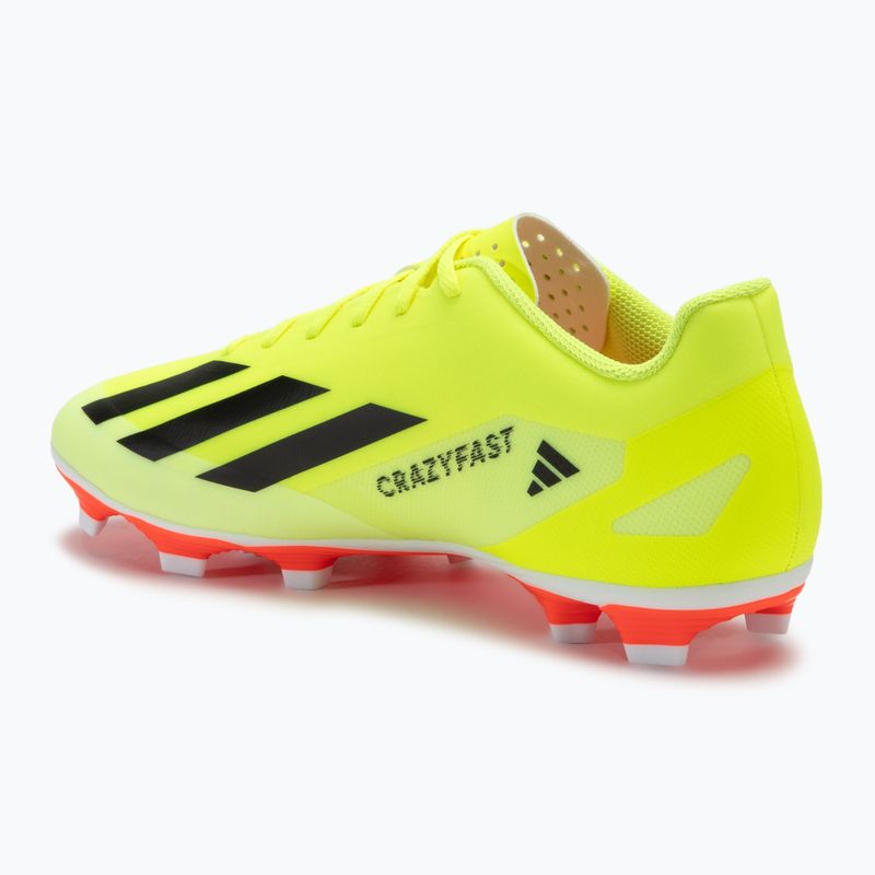 Men's adidas X Crazyfast Club FxG team football boots solar yellow/core black/cloud white 3