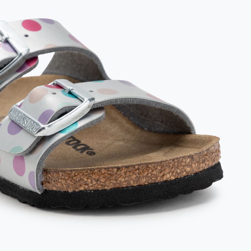 BIRKENSTOCK children's flip-flops Arizona BF Narrow electric metallic dots silver 7
