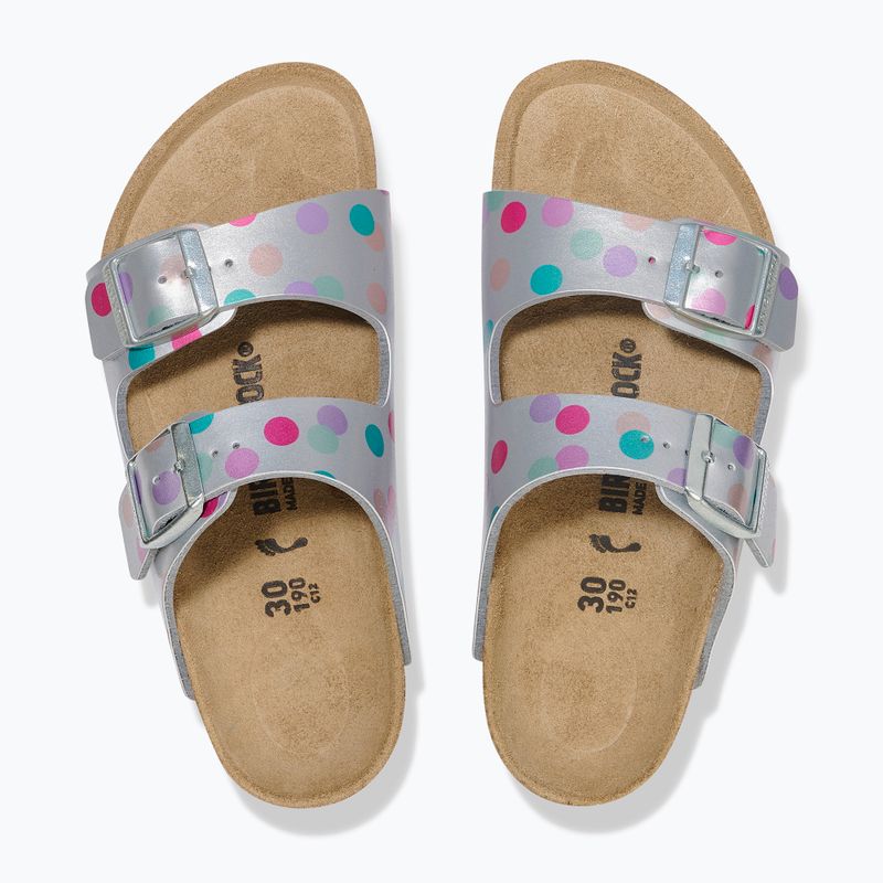 BIRKENSTOCK children's flip-flops Arizona BF Narrow electric metallic dots silver 3
