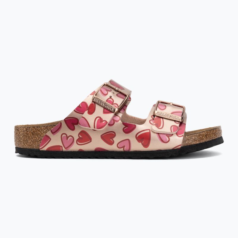 Children's slides BIRKENSTOCK Arizona Birko-Flor Narrow electric metallic copper hearts 2
