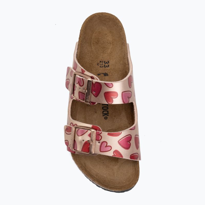 Children's slides BIRKENSTOCK Arizona Birko-Flor Narrow electric metallic copper hearts 5
