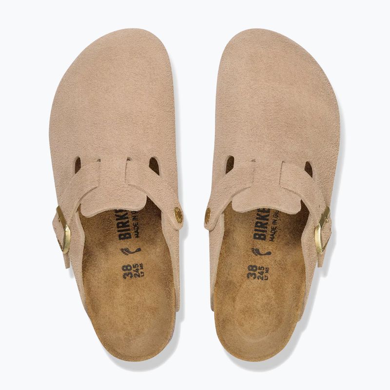 Slides BIRKENSTOCK Boston Suede Leather sandcastle 4