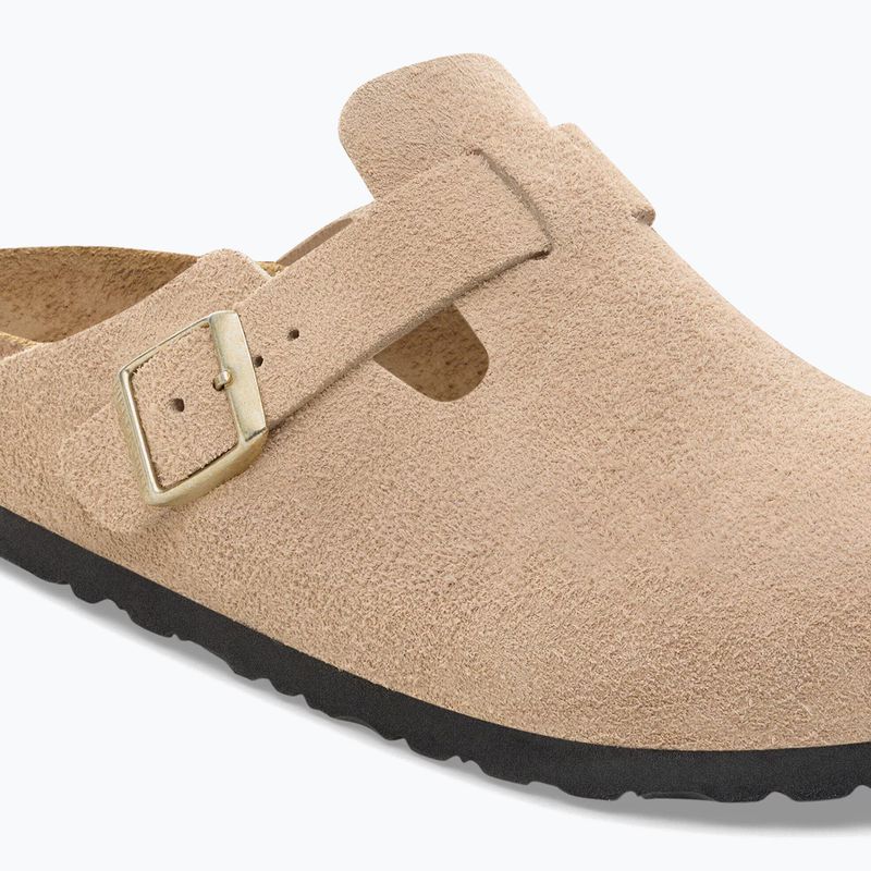Slides BIRKENSTOCK Boston Suede Leather sandcastle 6