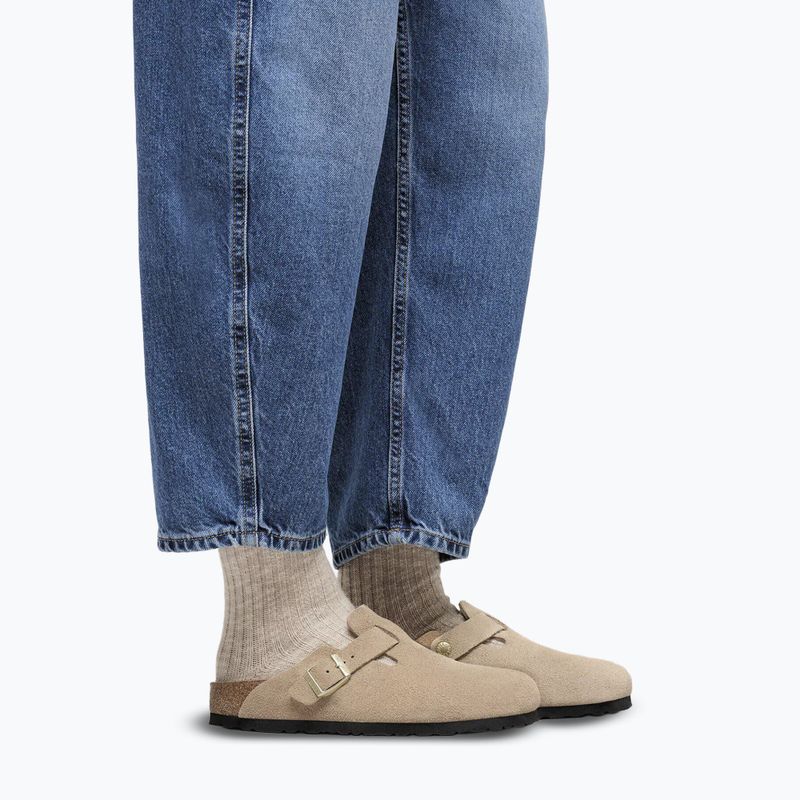 Slides BIRKENSTOCK Boston Suede Leather sandcastle 7