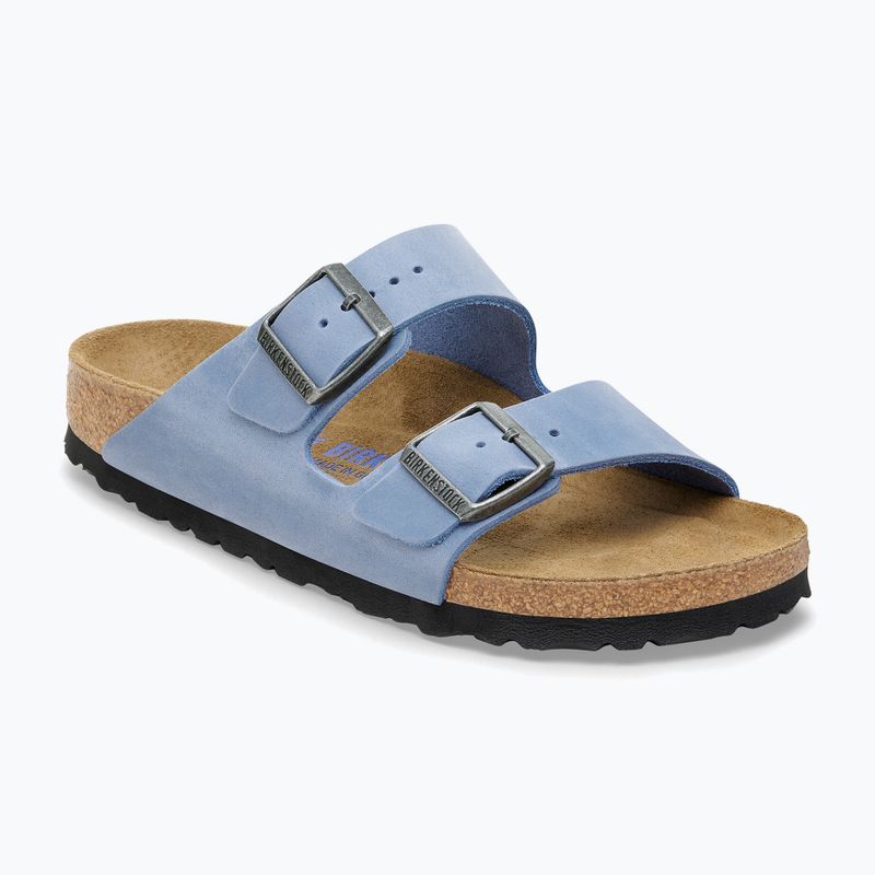 Slides BIRKENSTOCK Arizona Soft Footbed Oiled Leather Narrow elemental blue 8
