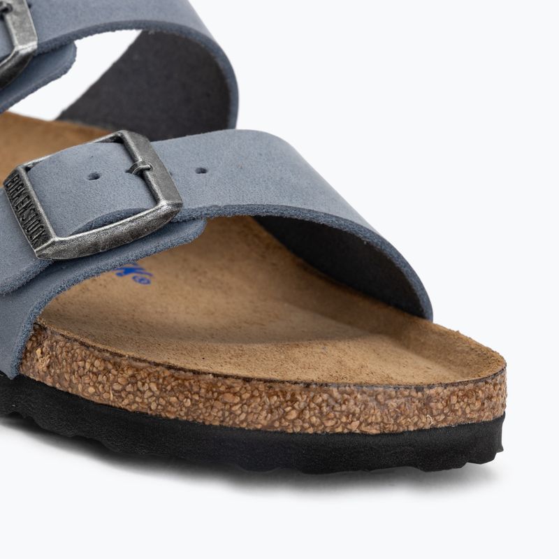 Slides BIRKENSTOCK Arizona Soft Footbed Oiled Leather Narrow elemental blue 7