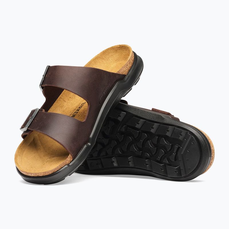 Men's slides BIRKENSTOCK Arizona Crosstown Oiled Leather Regular habana/black 5