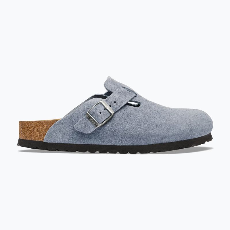 Slides BIRKENSTOCK Boston Suede Leather stone blue 2