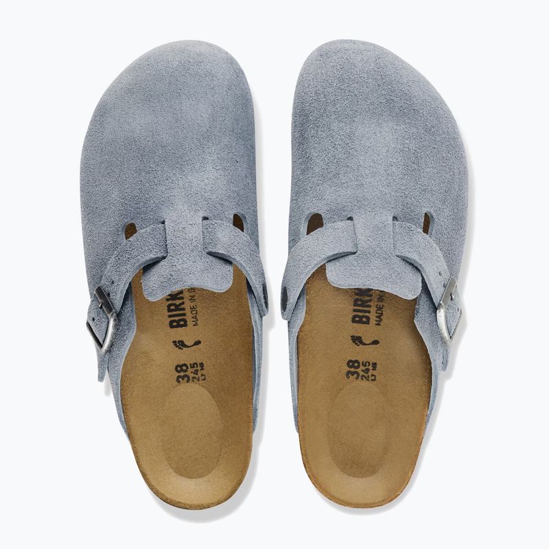 Slides BIRKENSTOCK Boston Suede Leather stone blue 4