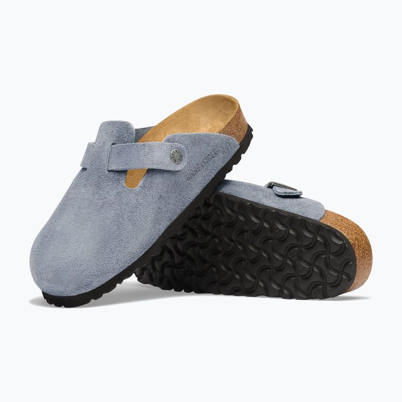 Slides BIRKENSTOCK Boston Suede Leather stone blue 5