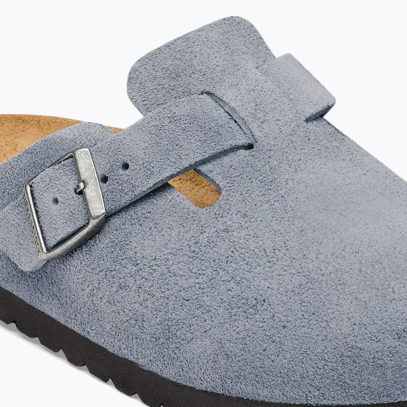 Slides BIRKENSTOCK Boston Suede Leather stone blue 6