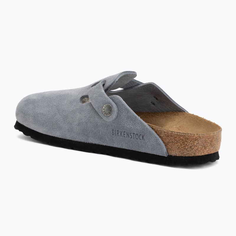 Slides BIRKENSTOCK Boston Suede Leather stone blue 3