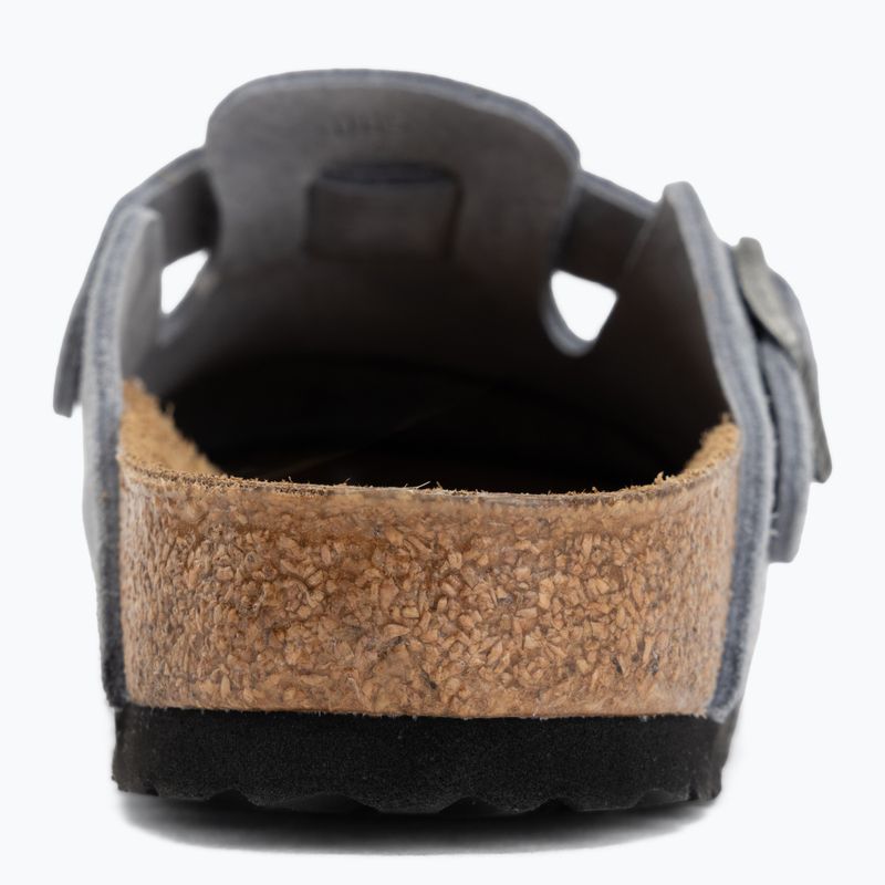 Slides BIRKENSTOCK Boston Suede Leather stone blue 6