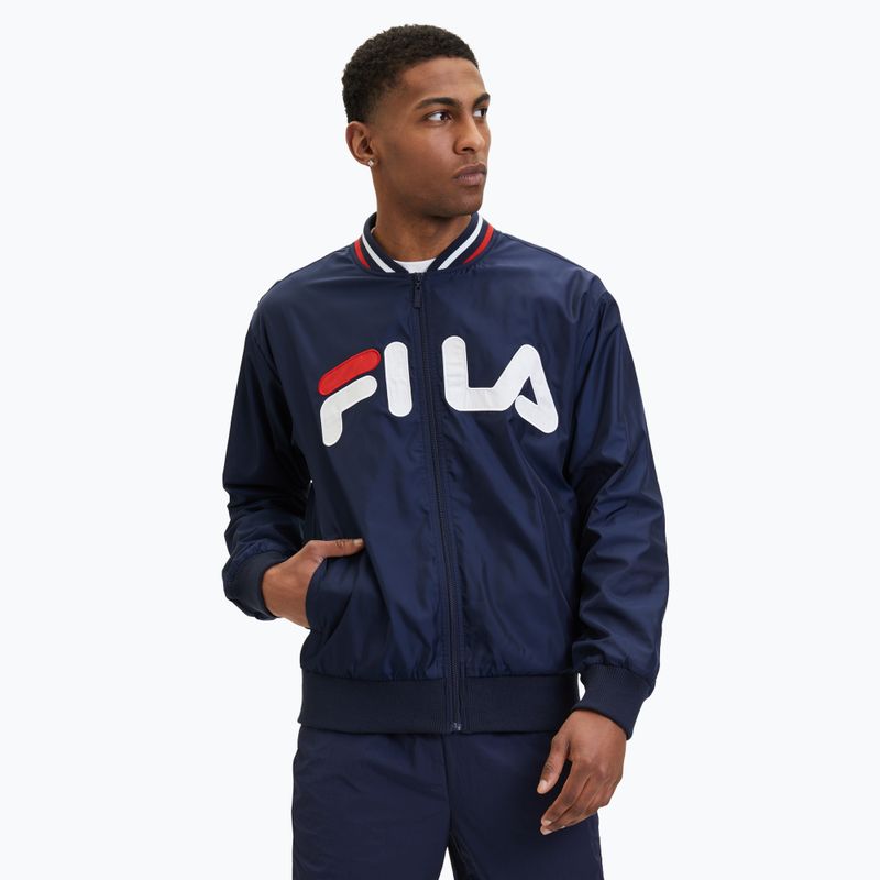 Men's FILA Logrono Logo Bomber black iris jacket