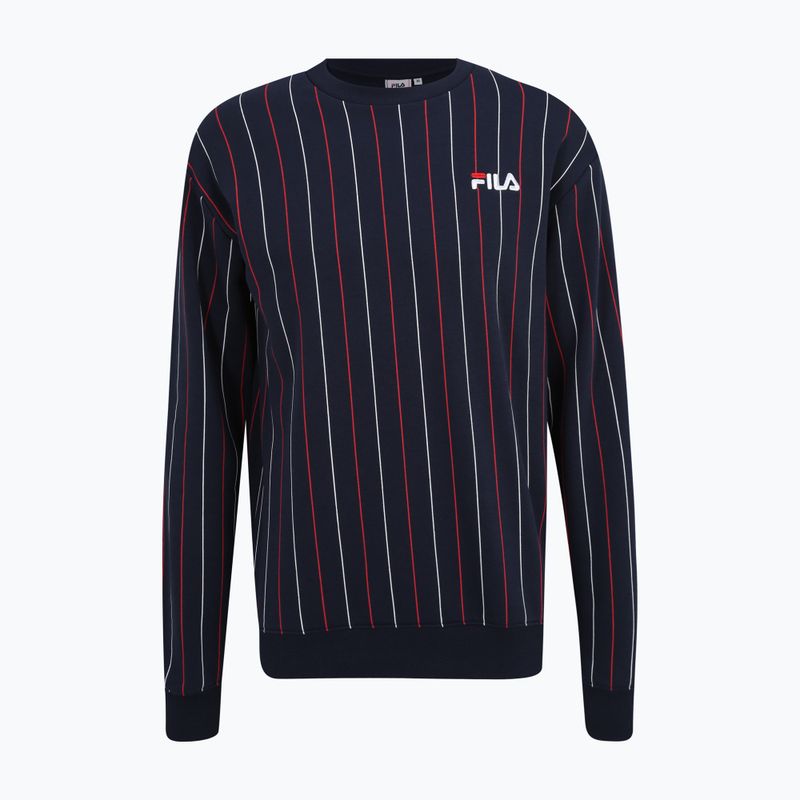 Men's FILA Lobito Pinstriped Crew black iris/two colour stiped sweatshirt 5