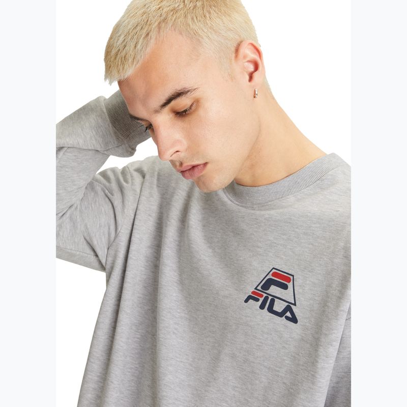 FILA men's Lahti Crew light grey melange sweatshirt 4