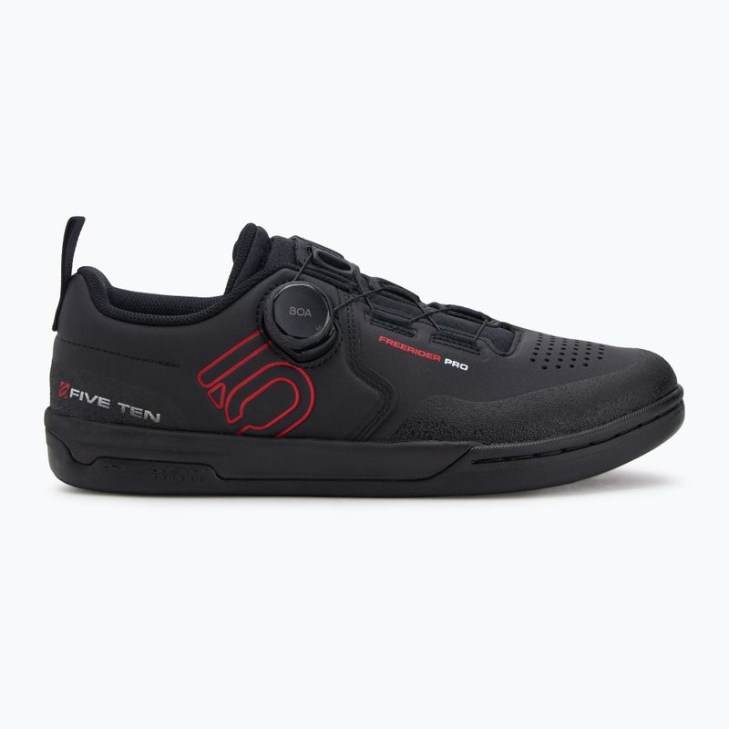 Men's adidas FIVE TEN Freerider Pro Boa core black/red/cloud white platform cycling shoes 2