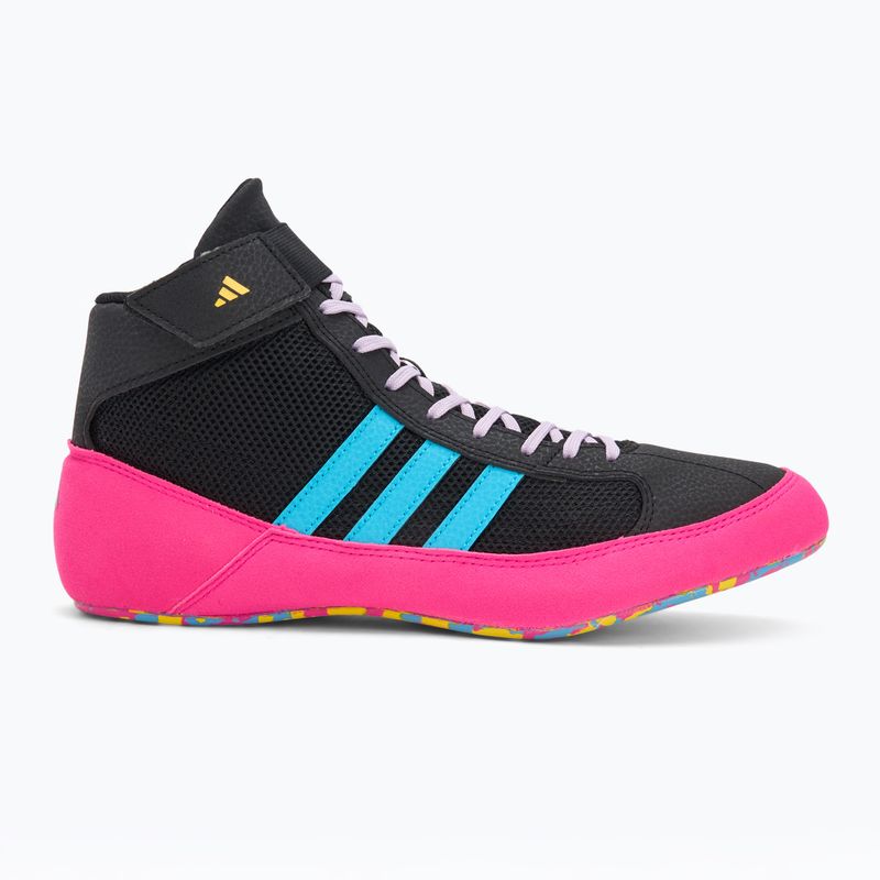 Boxing shoes adidas HVC core black/signal cyan/yellow 2