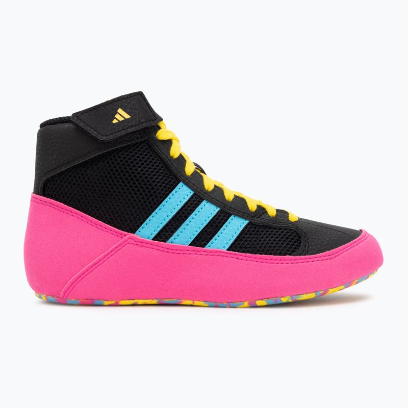 Children's boxing shoes adidas Havoc core black/signal cyan/yellow 2
