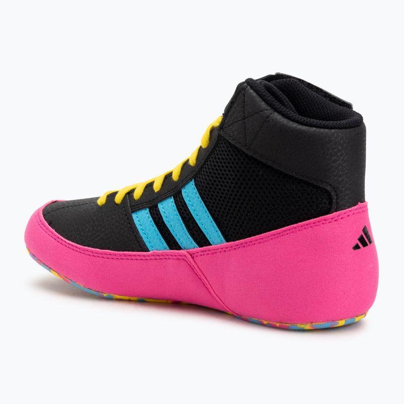 Children's boxing shoes adidas Havoc core black/signal cyan/yellow 3