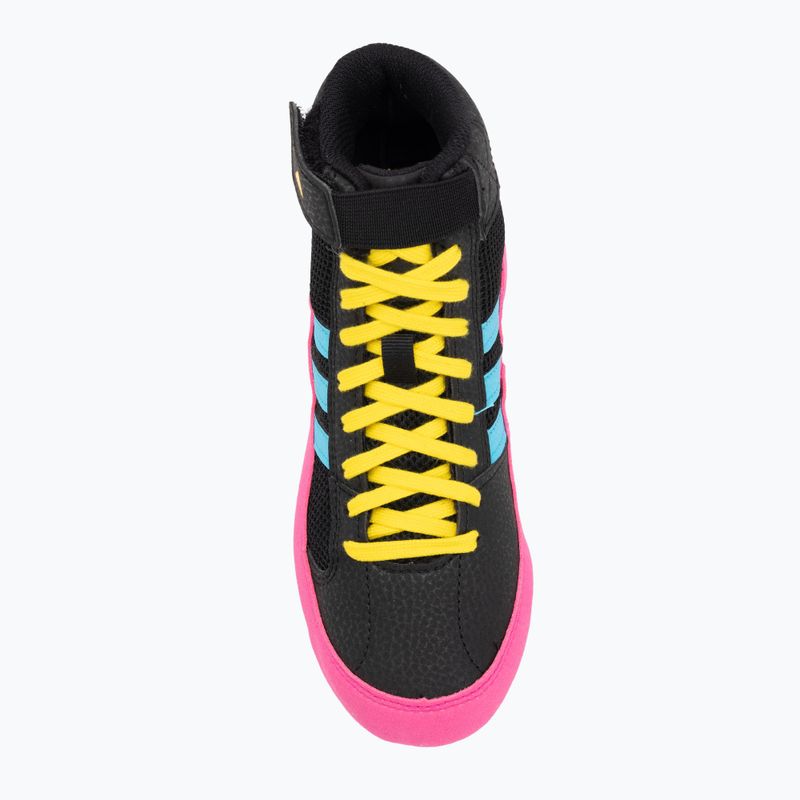 Children's boxing shoes adidas Havoc core black/signal cyan/yellow 5