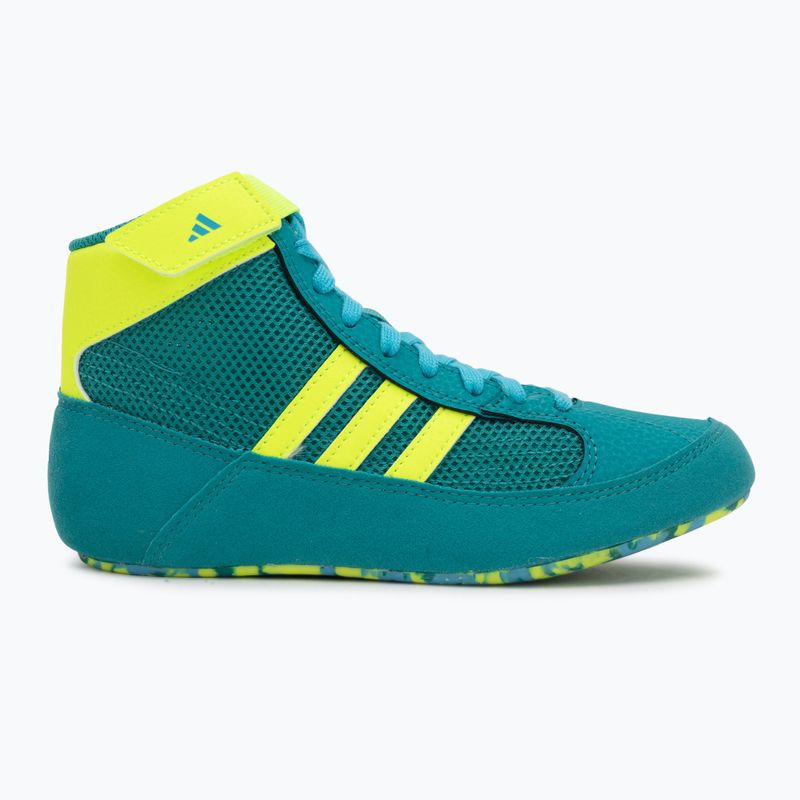 Kids' wrestling shoes adidas Havoc team purple/lucid lemon/signal cyan 2