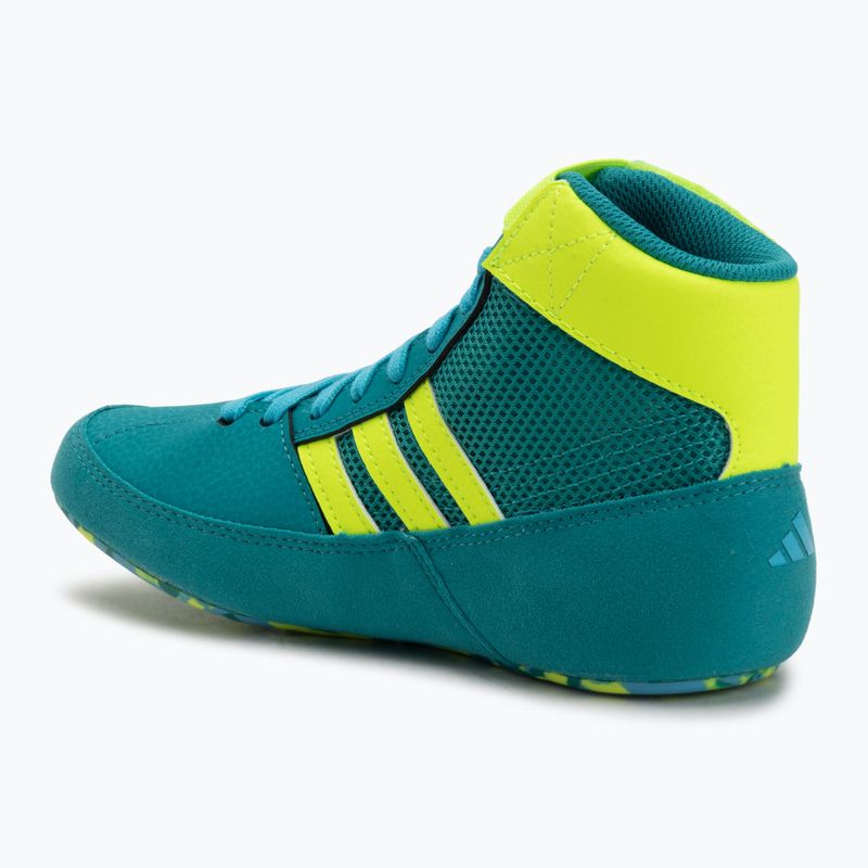 Kids' wrestling shoes adidas Havoc team purple/lucid lemon/signal cyan 3