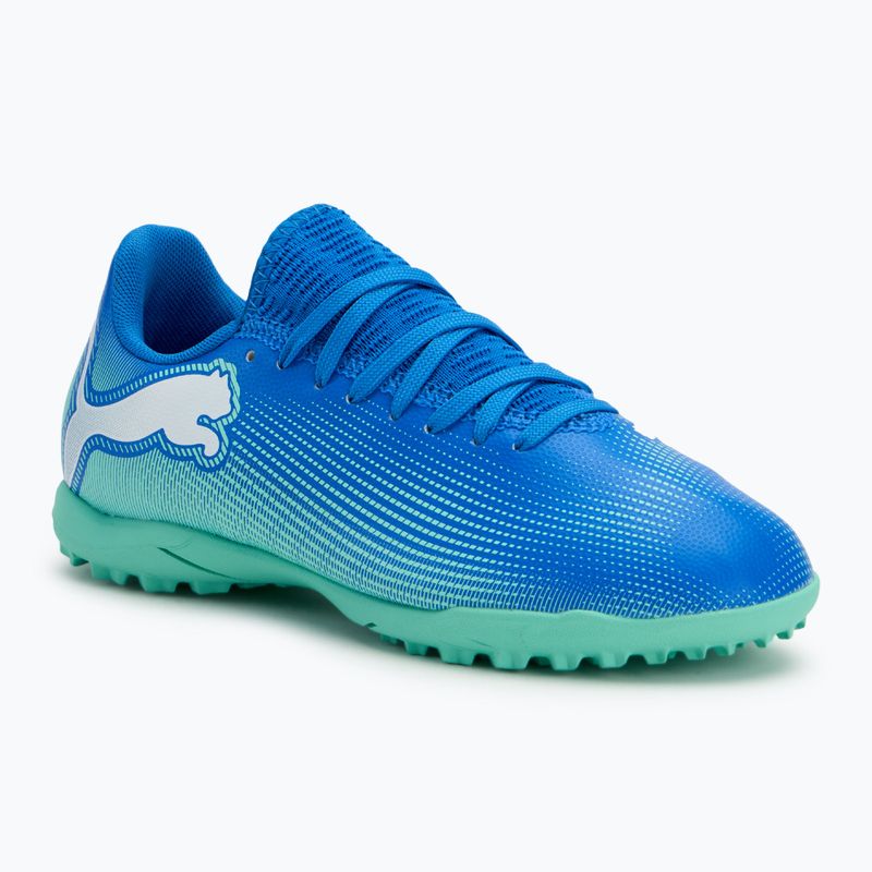 PUMA Future 7 Play TT Jr children's football boots hyperlink blue/mint/puma white