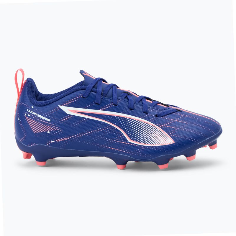 PUMA Ultra 5 Play FG/AG Jr children's football boots lapis lazuli/puma white/sunset glow 2