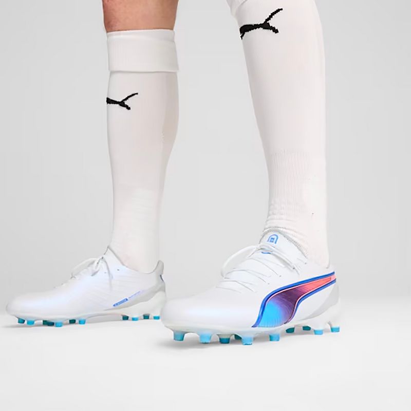PUMA King Ultimate FG/AG football boots puma white/bluemazing/flat light grey/sunset glow 4
