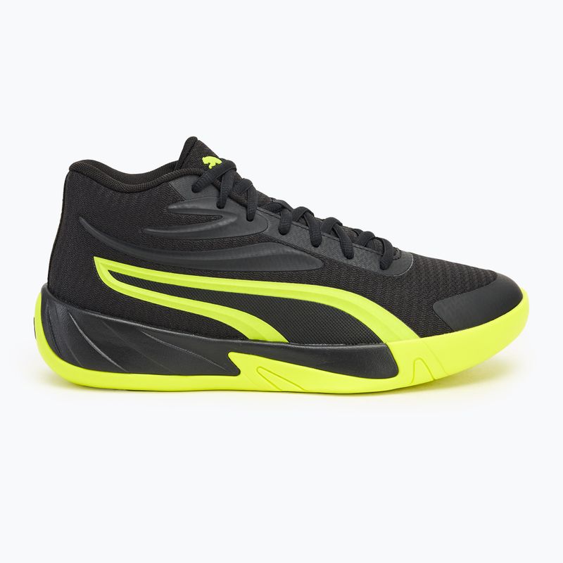 Men's basketball shoes PUMA Court Pro puma black/electric lime 2