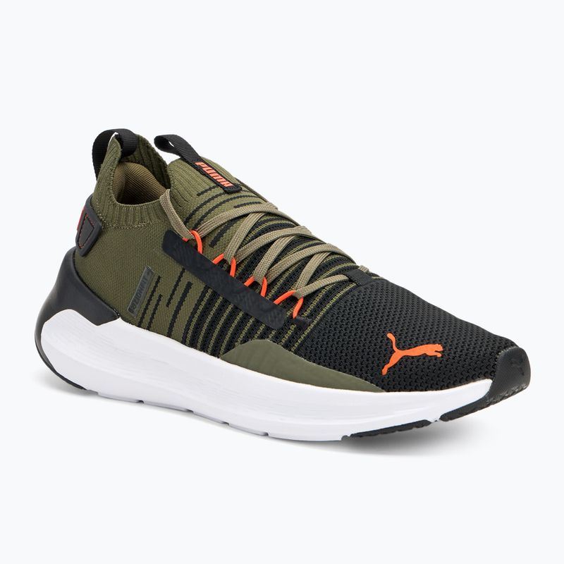 PUMA Softride Symmetry Fuzion running shoes puma olive/puma black/flame filcker