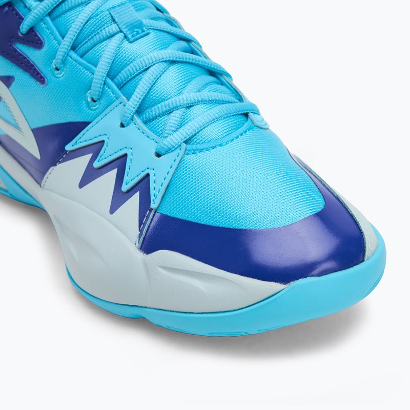 PUMA Genetics purple glimmer/bright aqua/strong gray/white basketball shoes 7