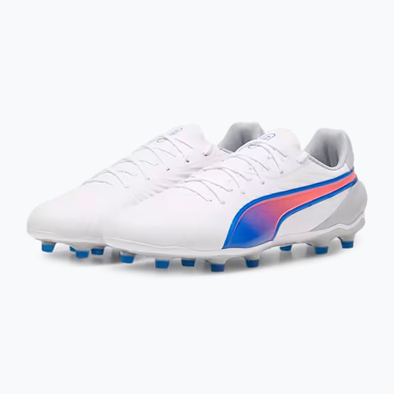 PUMA King Match FG/AG football boots puma white/bluemazing/flat light grey/sunset glow 8