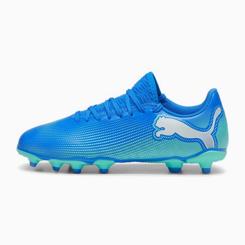 PUMA Future 7 Play FG/AG Jr children's football boots hyperlink blue/mint/puma white 2