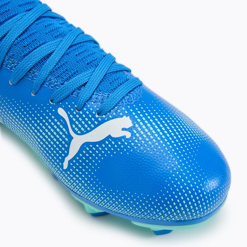 PUMA Future 7 Play FG/AG Jr children's football boots hyperlink blue/mint/puma white 7