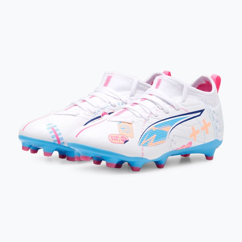 PUMA Ultra 5 Match Vol. Up FG/AG Jr children's football boots puma white/luminous blue