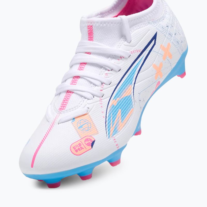 PUMA Ultra 5 Match Vol. Up FG/AG Jr children's football boots puma white/luminous blue 5