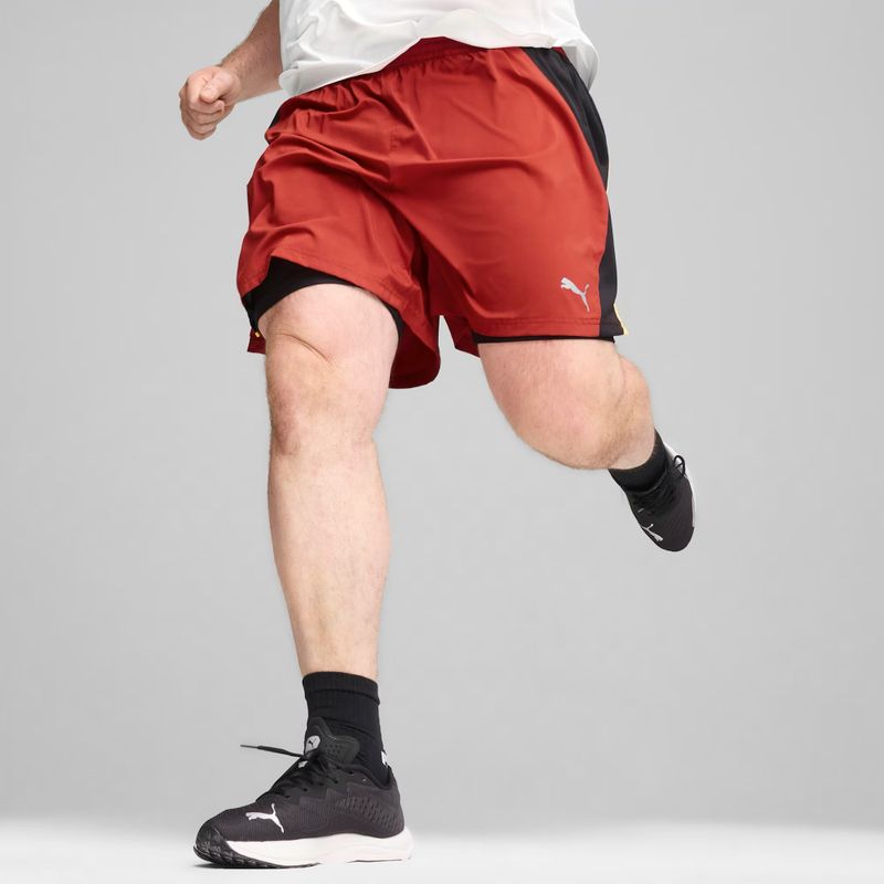 Men's PUMA Run Favorite Velocity Woven 2IN1 running shorts mars red/ puma black 5