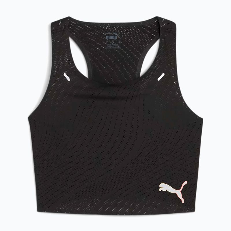 Women's running top PUMA Run Ultraspun Crop puma black/ fireglow