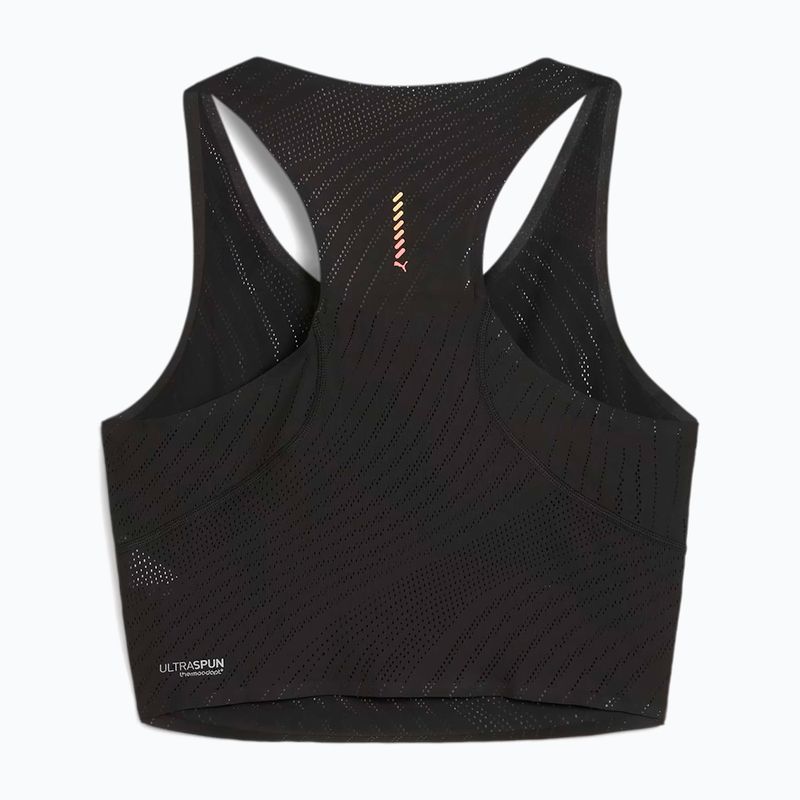 Women's running top PUMA Run Ultraspun Crop puma black/ fireglow 2